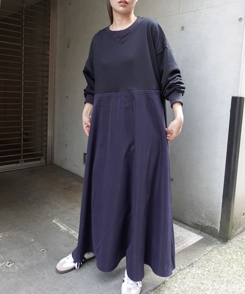 「CORNERS」 ドッキングワンピース L ネイビー レディース_画像9
