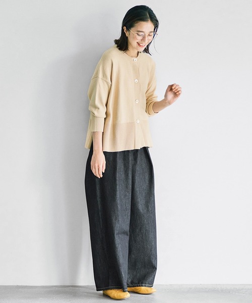 「avecmoi」 ニットカーディガン LARGE アイボリー レディース_画像6