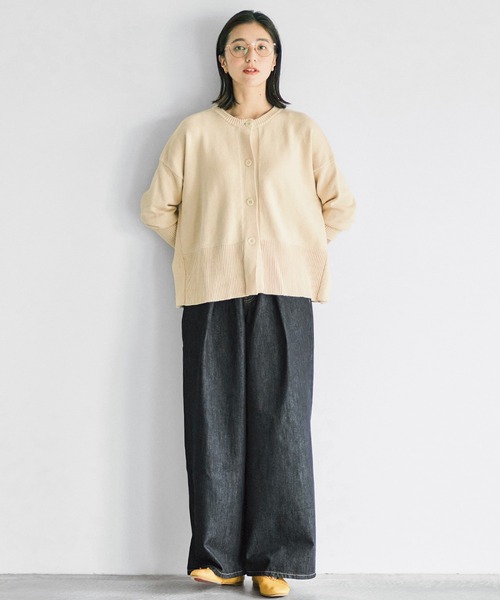 「avecmoi」 ニットカーディガン LARGE アイボリー レディース_画像7