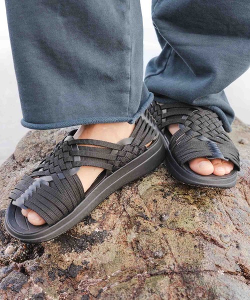 「MALIBU SANDALS」 フラットサンダル 5 ブラック×ホワイト レディース_画像2