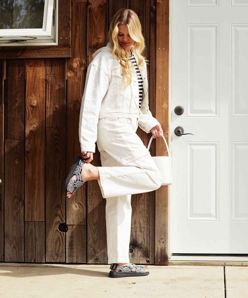 「MALIBU SANDALS」 フラットサンダル 5 ブラック×ホワイト レディース_画像4
