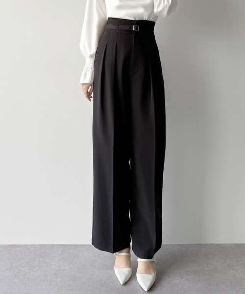 「mipiarl」 スラックス MEDIUM チャコール レディース_画像2