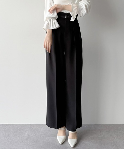 「mipiarl」 スラックス MEDIUM チャコール レディース_画像3