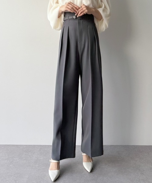 「mipiarl」 スラックス MEDIUM チャコール レディース_画像8