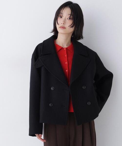Softmachine Clothing ブラックピーコート NATURAL BEAUTY BASIC（ナチュラルビューティーベーシック