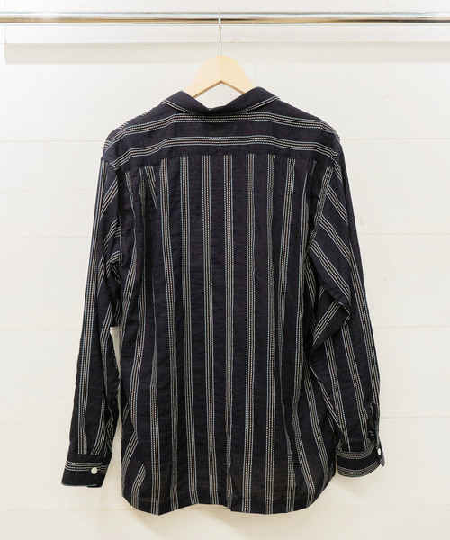 ブラウス シャツ DETAILS / オープンカラーシャツ”dot stripe レディース メンズ DETAILS ブラウス シャツ / オープンカラーシャツ”dot stripe