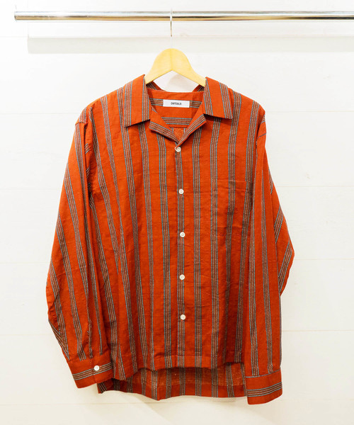 ブラウス シャツ DETAILS / オープンカラーシャツ”dot stripe レディース メンズ DETAILS ブラウス シャツ / オープンカラーシャツ”dot stripe