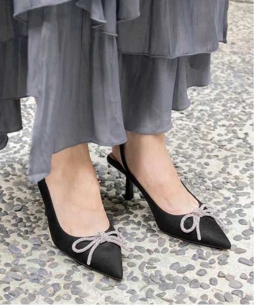 RANDA パンプス ビジューリボンパンプス : ZOZOTOWN Yahoo!店