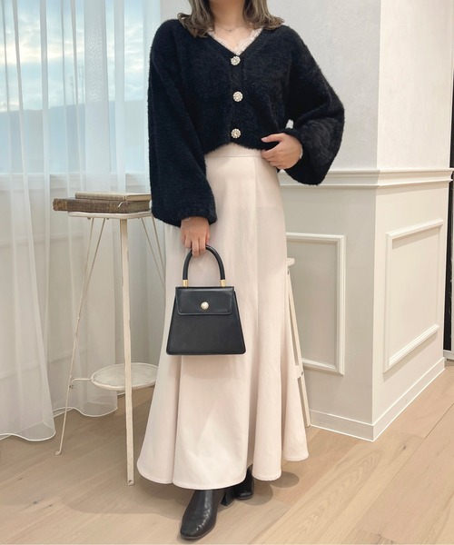 apres jour（アプレジュール） カーディガン フェザーキラキラボタン