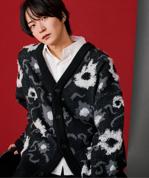 Ellno Loset（エルノロゼット） カーディガン フラワーループ 