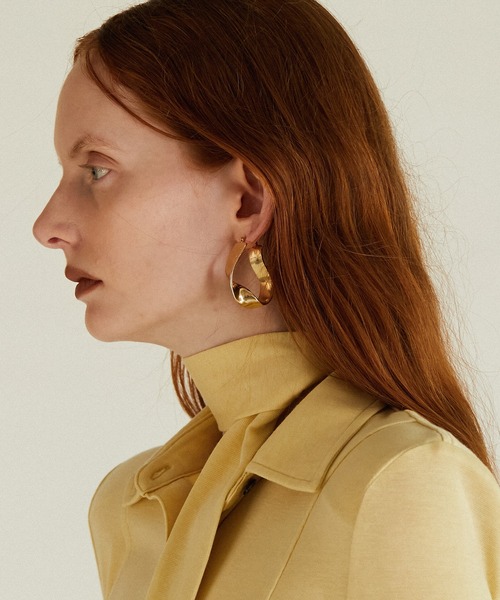 PRANK PROJECT ピアス 24金プレーティングロゴプレートツイストピアス