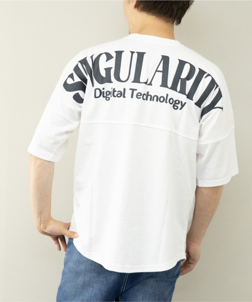 マイカ＆ディール 21SS ビッグラグランスリーブロゴTシャツ 五分袖 MinoriTY（マイノリティ） tシャツ 「MinoriTY」肉厚さらさら生地