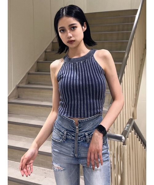 GYDA タンクトップ ブリーチアメスリニット TOPS : ZOZOTOWN