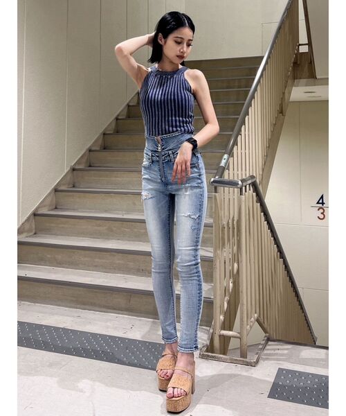 GYDA - チビルナ GYDA タンクトップ ブリーチアメスリニット TOPS : ZOZOTOWN