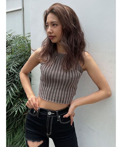 トップス GYDA GYDA ニット セーター Symmetry GYDAインターシャニットトップス