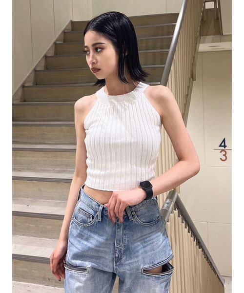 GYDA タンクトップ ブリーチアメスリニット TOPS : ZOZOTOWN