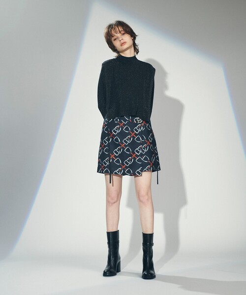 GRACE CONTINENTAL ビットプリントラップパンツ GRACE CONTINENTAL パンツ ビットプリントラップパンツ