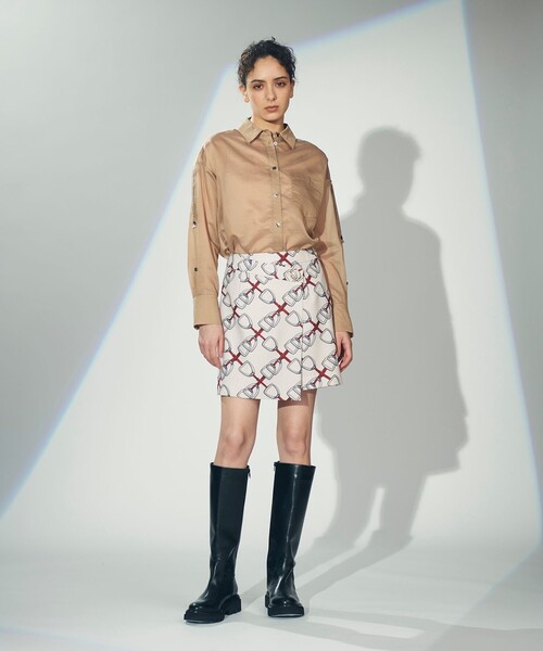 GRACE CONTINENTAL ビットプリントラップパンツ GRACE CONTINENTAL パンツ ビットプリントラップパンツ