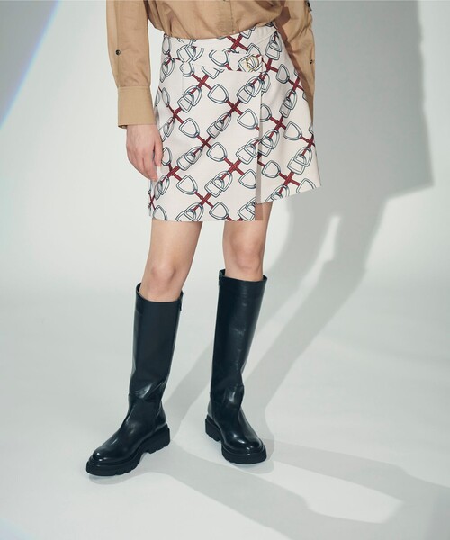 GRACE CONTINENTAL ビットプリントラップパンツ GRACE CONTINENTAL パンツ ビットプリントラップパンツ