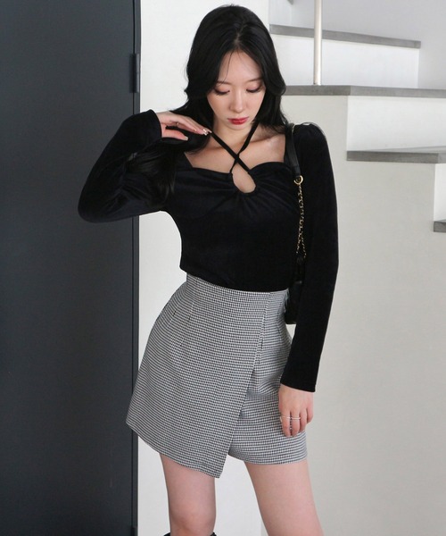 ROYAL PARTY スカート ハウンドトゥースミニスカート レディース  