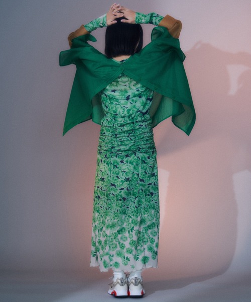 ブラウス シャツ heki ヘキ オーガンジー袖配色ブラウス レディース メンズ THE MILES ブラウス シャツ heki ヘキ オーガンジー袖配色