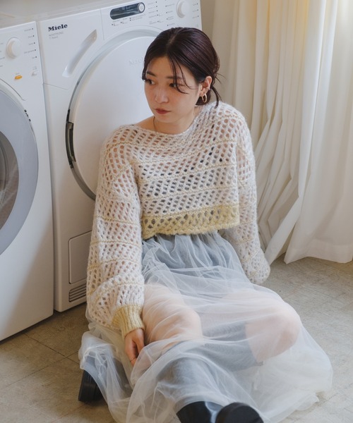 Kastane（カスタネ） ニット ラメクロップドニット レディース 