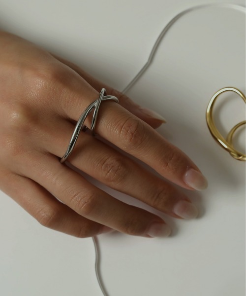 ORLEAN 指輪 リング 金属アレルギー対応 ニュアンスダブルフィンガー