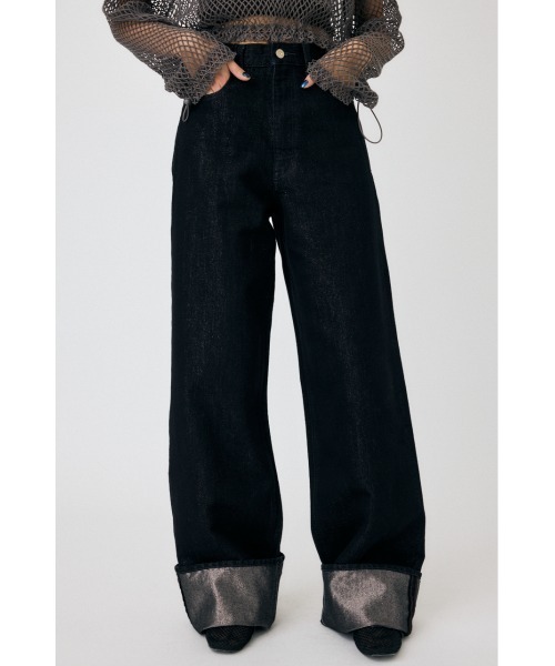 パンツ デニム ジーンズ GLITTER DENIM WIDE STRAIGHT レディース 