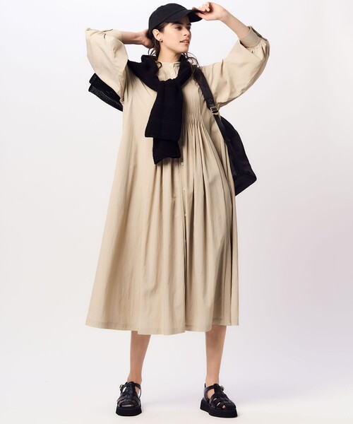 23区 シャツワンピース 「新色追加/洗える」ヴィンテージライトタフタ