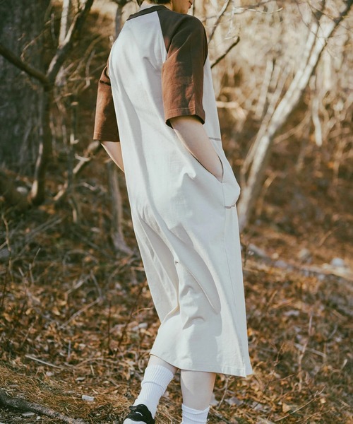 S'more ワンピース 半袖 Bicolor T-shirt dress バイカラーワンピース