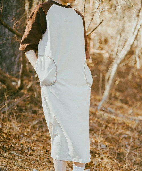 S'more ワンピース 半袖 Bicolor T-shirt dress バイカラーワンピース