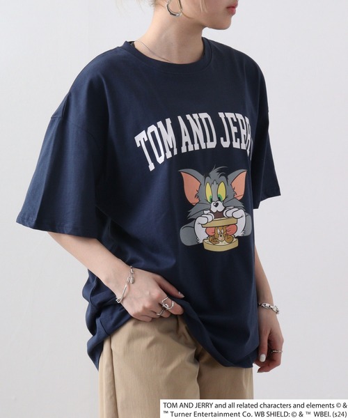 tシャツ トム＆ジェリーTシャツ レディース tシャツ トムとジェリー Tシャツ バーガンディー レディース