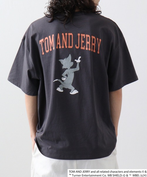 トム＆ジェリーTシャツ　ブラック tシャツ トムとジェリー柄Tシャツ メンズ レディース : ZOZOTOWN