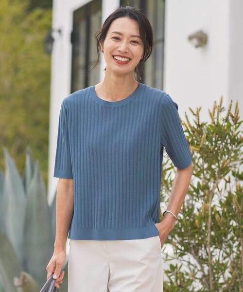 ニット セーター 「洗える・抗菌防臭」VISCOSE STRETCH サマー ニット レディース J.PRESS ニット セーター 「洗える・抗菌防臭」VISCOSE STRETCH