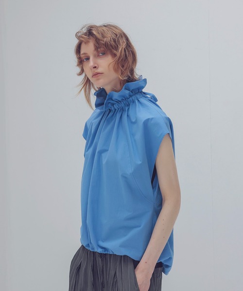 シャツ ブラウス big collar off shoulder tops(ビッグカラーオフ 