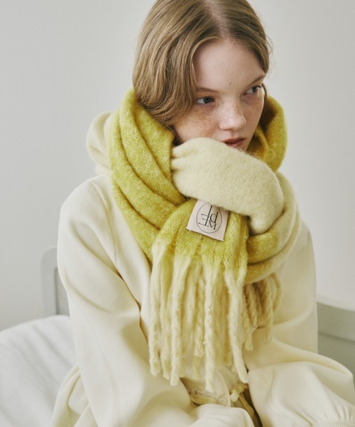 マフラー ストール bi-color mohair muffler/バイカラー