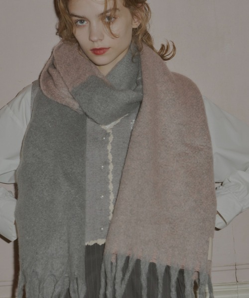 マフラー ストール bi-color mohair muffler/バイカラー