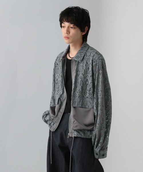 HARE ブルゾン アウター 「SET UP対応」フラワーレースブルゾン