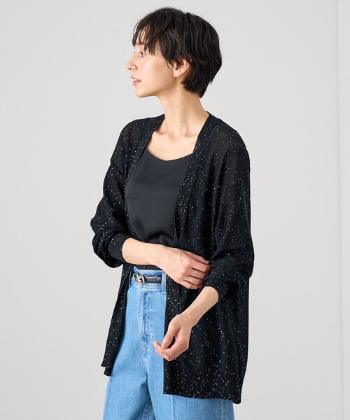 ANAYI レディース カーディガン ANAYI カーディガン ステップビジューVネックカーディガン