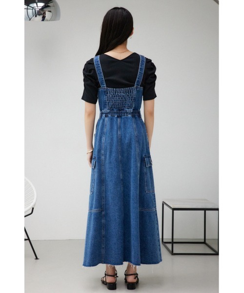 MOUSSY デニムワンピース 1 インディゴブルー AZUL BY MOUSSY ロングデニムワンピース L/BLU1 -ファッション