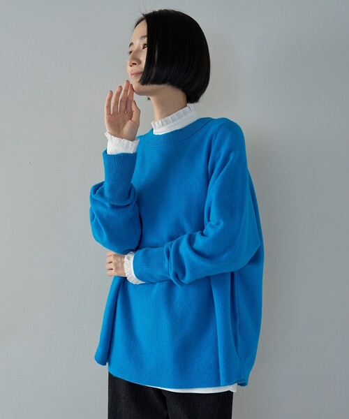 UNFILO ニット セーター 「洗える」ふわふわニット ラウンドヘム