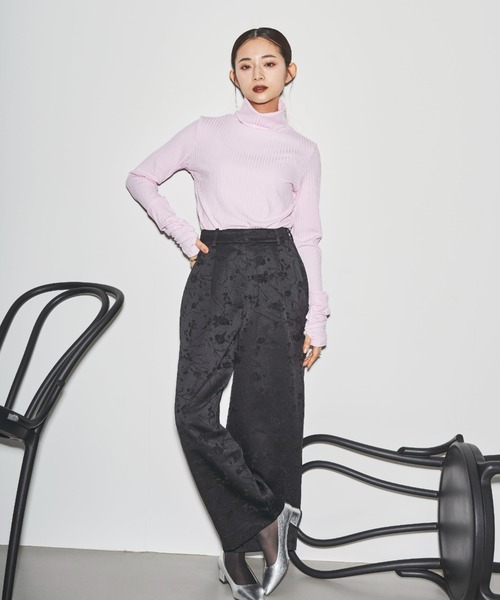 ST ANDREWS ダイヤ柄ジャカードパンツ Lサイズ ブラック St ANDREWS｜ゴシックダマスクジャガード スカート (WOMENS