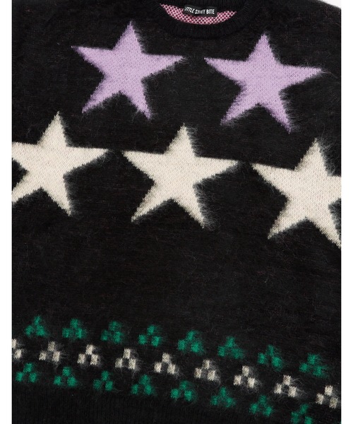 ニット セーター 「Little Sunny Bite」star knit top レディース メンズ Little sunny bite ニット セーター 「Little Sunny Bite」star