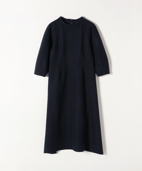 「SHIPS any」 長袖ワンピース ONE SIZE ネイビー レディース