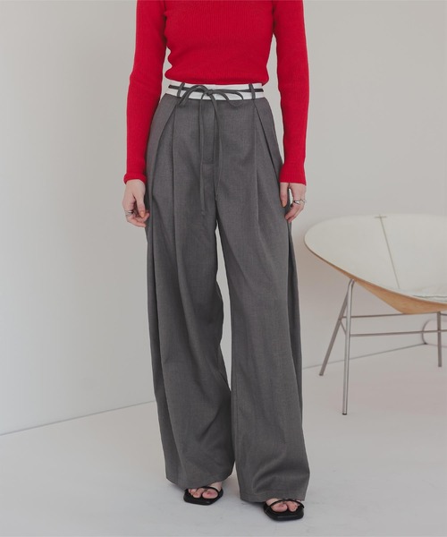 titivate（ティティベイト） パンツ ウエストリボンベルト付きパンツ