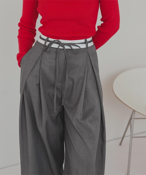 titivate（ティティベイト） パンツ ウエストリボンベルト付きパンツ