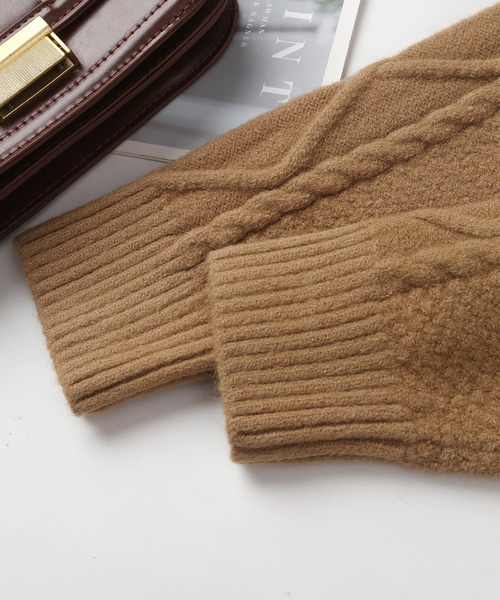 「MAISON DE THERESE」 ニットカーディガン MEDIUM ベージュ レディース_画像2