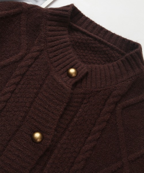 「MAISON DE THERESE」 ニットカーディガン MEDIUM ベージュ レディース_画像4