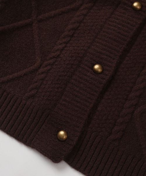 「MAISON DE THERESE」 ニットカーディガン MEDIUM ベージュ レディース_画像6