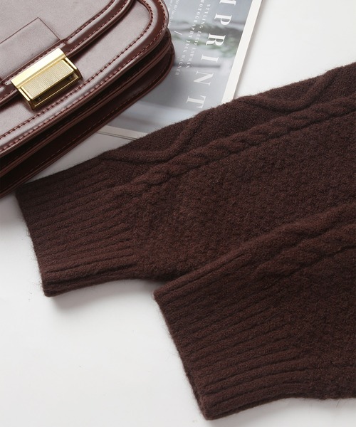 「MAISON DE THERESE」 ニットカーディガン MEDIUM ベージュ レディース_画像7